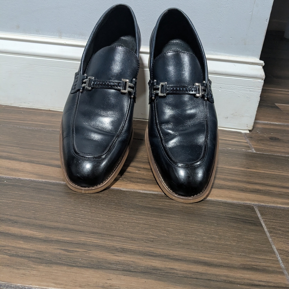 Stacy Adams Black Leather Slip-On Loafers